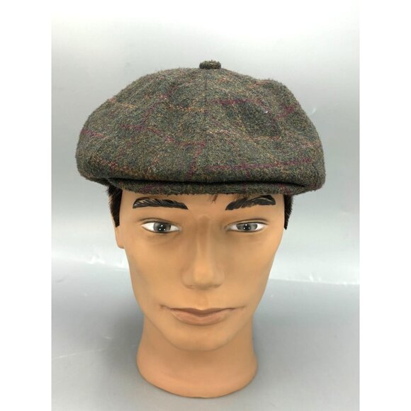 Heritage Traditions Wool Blend Flat Cap Newsboy Hat Tweed Plaid - Picture 1 of 10